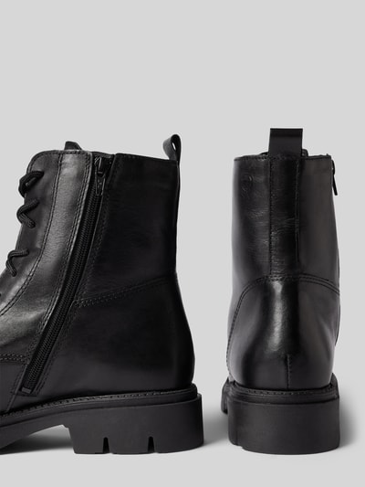 Tamaris Schnürboots aus Leder mit Ziernähten Black 2