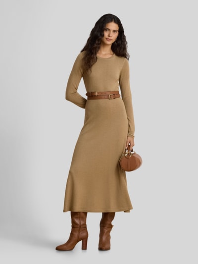 Lauren Ralph Lauren A-lijn vrijetijdsjurk van pure wol model 'VORLEY' Camel - 1