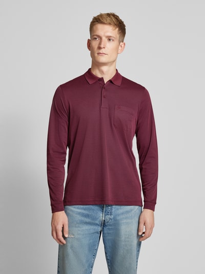 RAGMAN Regular fit poloshirt met borstzak Bordeaux - 4