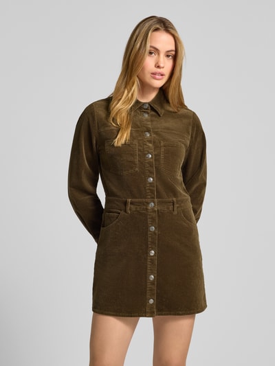 Jake*s Casual Minikleid in Cord-Optik mit Brusttaschen Oliv 4