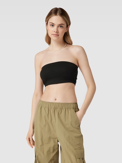 QS Bandeau-Top mit Rippstruktur Black 4