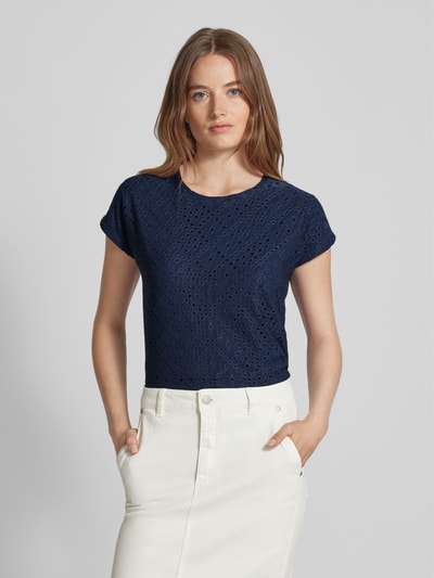 Vero Moda T-Shirt mit Lochstickerei Modell 'TASSA' Marine 4