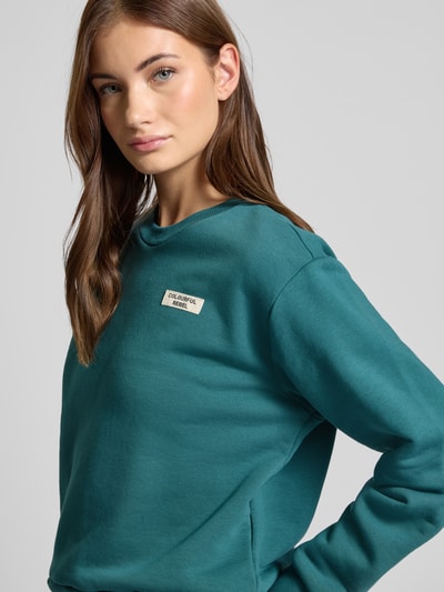 Colourful Rebel Sweatshirt mit Label-Patch Petrol 3