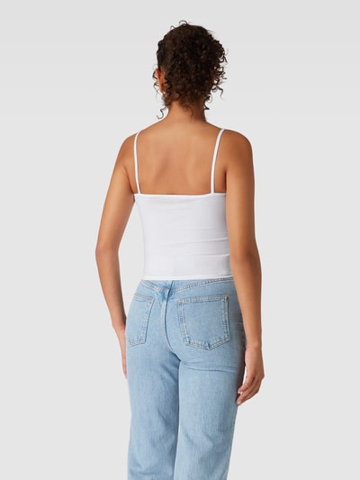 Calvin Klein Jeans Top met labelprint, model 'STRAPPY' Wit - 5