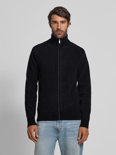 JAKE*S STUDIO MEN Gebreid vest met opstaande kraag Zwart - 4