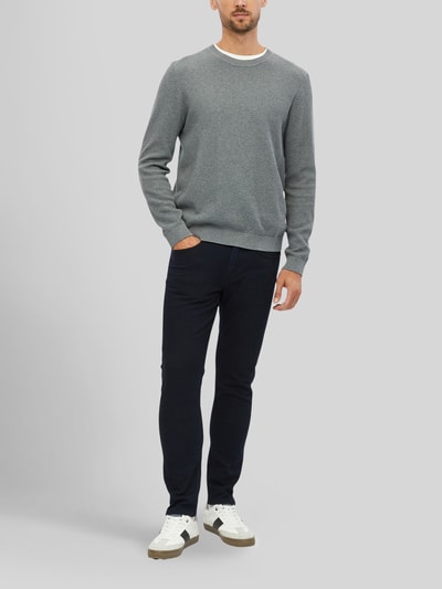 s.Oliver RED LABEL Pullover mit Strukturstrickoptik aus reiner Baumwolle Mittelgrau 1