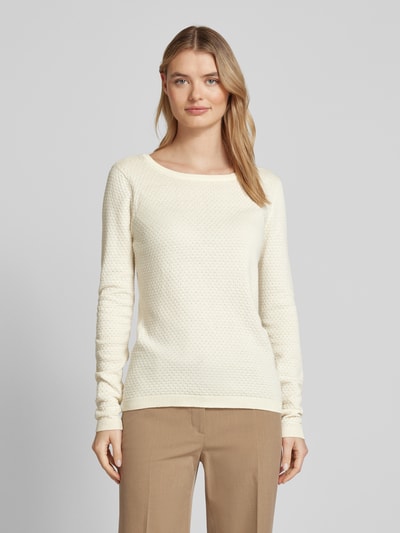 Vero Moda  Strickpullover aus reiner Baumwolle mit Rundhalsausschnitt Modell 'CARE' Offwhite 4