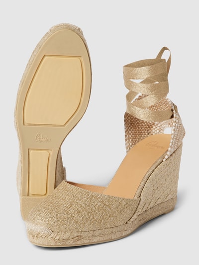 Castañer Wedges met effectgaren, model 'CARINA' Goud gemêleerd - 4