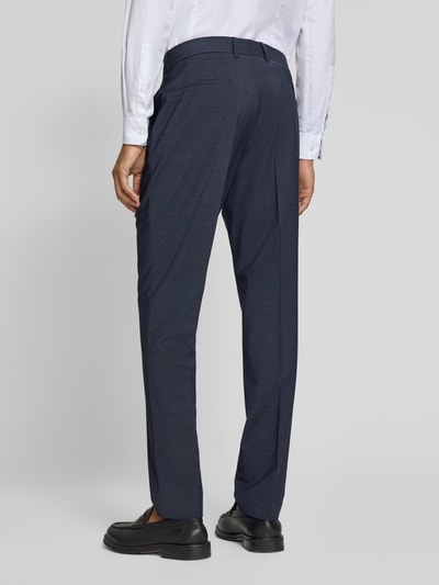 BOSS Slim fit pantalon van scheerwolmix, model 'GENIUS' Donkerblauw - 5