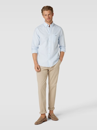 Gant Regular fit vrijetijdsoverhemd met streepmotief, model 'OXFORD' Lichtblauw - 1