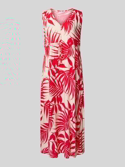 ZABAIONE Midi-jurk van viscose met V-hals Rood - 2