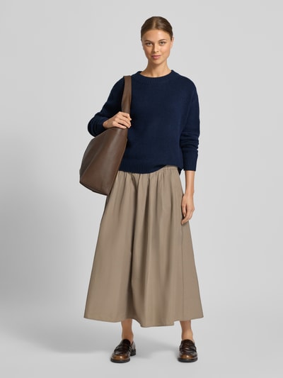 Christian Berg Woman Kaschmirpullover mit gerippten Abschlüssen Dunkelblau 1