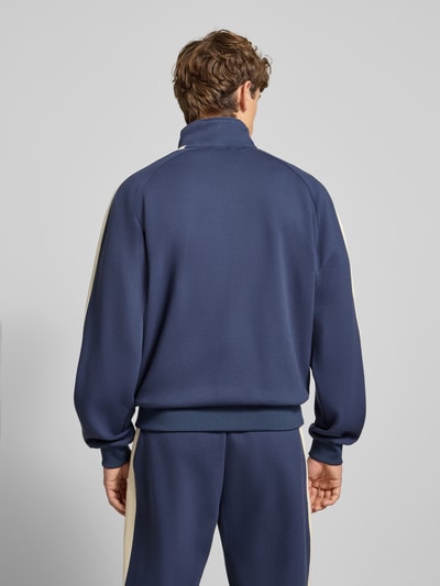 KARL KANI Sweatjacke mit Label-Print und Eingrifftaschen Dunkelblau 5