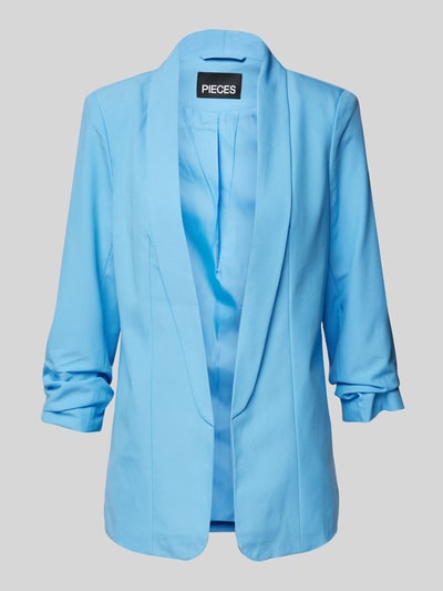 Pieces Comfort Fit Longblazer aus Viskose-Mix Modell 'BOSELLA' Hellblau 2