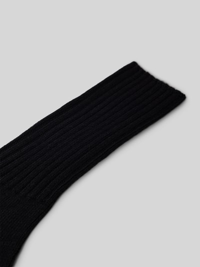 Falke Socken aus Schurwoll-Mix mit Label-Detail Modell 'Nelson' Black 2