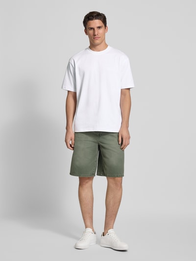 WOODBIRD T-Shirt mit Label-Stitching Modell 'Baine' Weiss 1