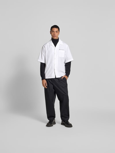 Marni Regular Fit Freizeithemd mit Logo-Print Weiss 1