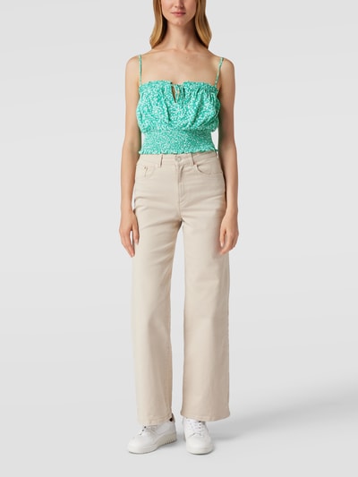 REVIEW Crop Top mit Allover-Muster  Smaragdgrün 1