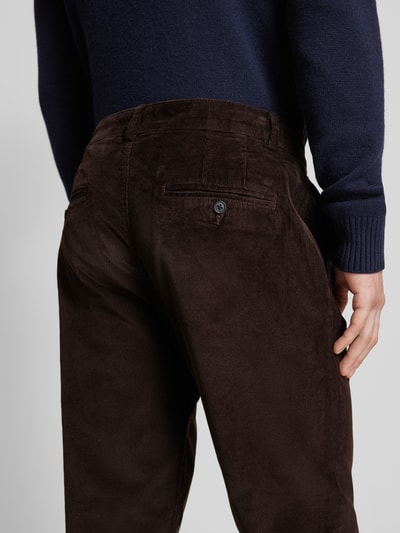 SELECTED HOMME Straight fit broek van corduroy, model 'MILES' Donkerbruin - 3