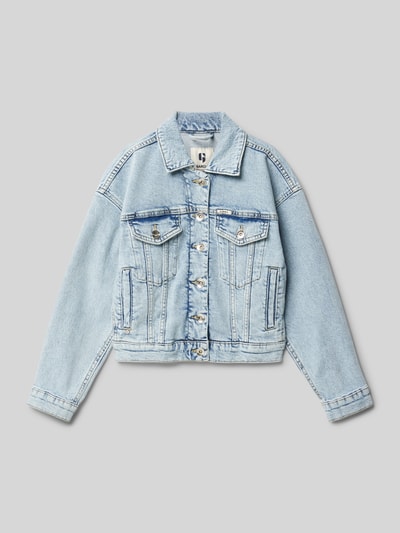 Garcia Jeansjack met platte kraag en knoopsluiting Blauw - 1