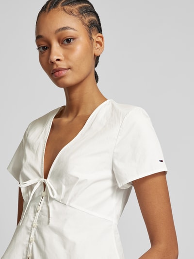 Tommy Jeans Regular Fit Bluse mit Knopfleiste Offwhite 3