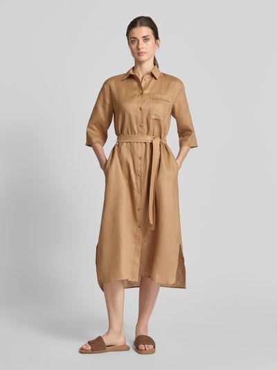 MM Leinenkleid mit Brusttasche Modell 'SALUTE' Camel 4