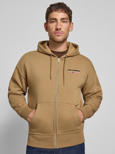 Polo Ralph Lauren Sweatjack met labelstitching Kaki - 3