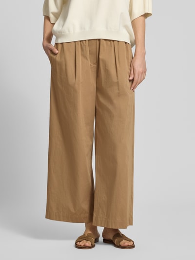 Weekend Max Mara spodnie o kroju regular fit szerokość z czystej bawełny model 'GOLFO' Jasnobrązowy 4