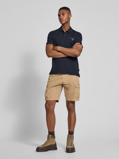 Napapijri Regular Fit Poloshirt mit Label-Stitching Modell 'elbas' Marine 1