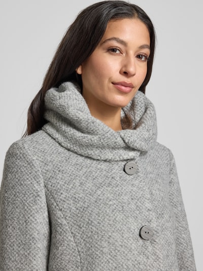 Milo Coats Mantel mit Kapuze und Knopfleiste Modell 'STELLA' Hellgrau 3