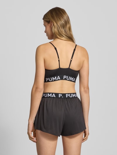 PUMA Biustonosz z elastycznym paskiem z logo Czarny 5