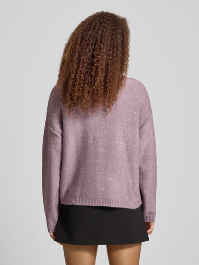 Only Regular fit gebreide pullover met pailletten, model 'ARIZONA' Oudroze - 5