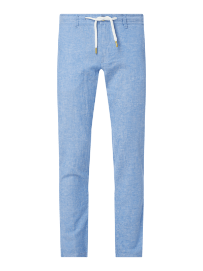 Montego Stoffhose aus Leinen-Baumwoll-Mix mit Kordelzug Modell 'Tony' Hellblau 1