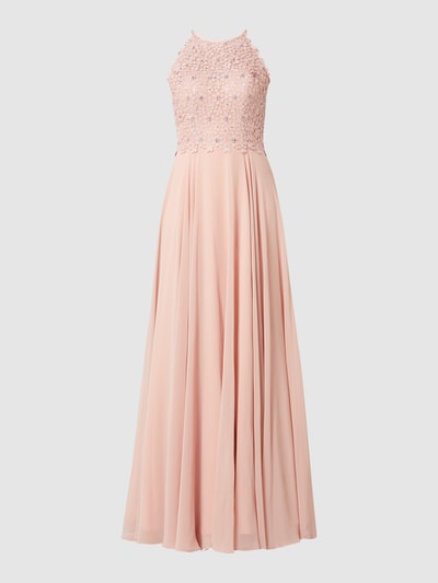 Luxuar Abendkleid aus Häkelspitze und Chiffon  Altrosa 2