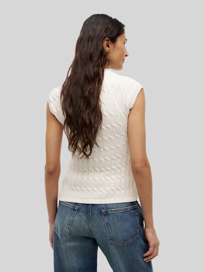 Tommy Hilfiger Regular Fit Strickweste aus reiner Baumwolle Ecru 5
