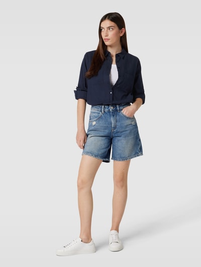 Milano Italy Hemdbluse mit Brusttaschen Marine 1