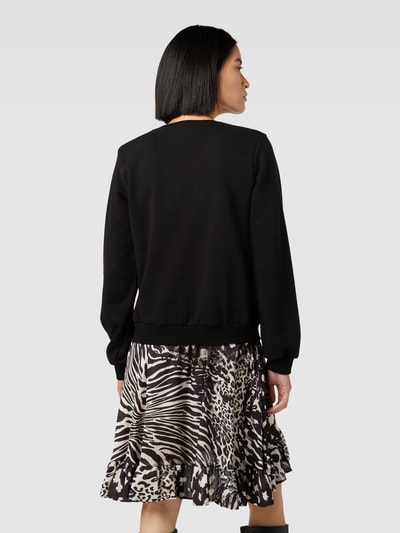 Liu Jo White Knielanges Kleid mit Label-Print Black 5