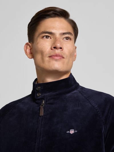 Gant Jacke aus Cord mit Stehkragen und Label-Stitching Dunkelblau 3