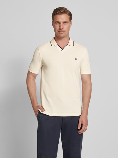 Christian Berg Men Regular fit poloshirt met logostitching en polokraag Metallic beige - 4