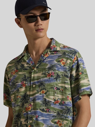 Polo Ralph Lauren Kurzarm Freizeithemd mit Allover-Print Hellgruen 3