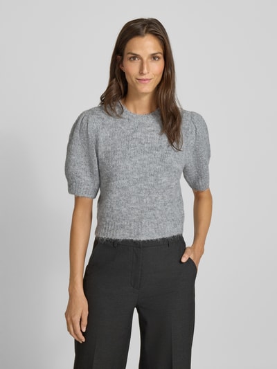 Vero Moda Regular Fit Strickpullover mit Woll-Anteil Modell 'NOVAH' Mittelgrau 4