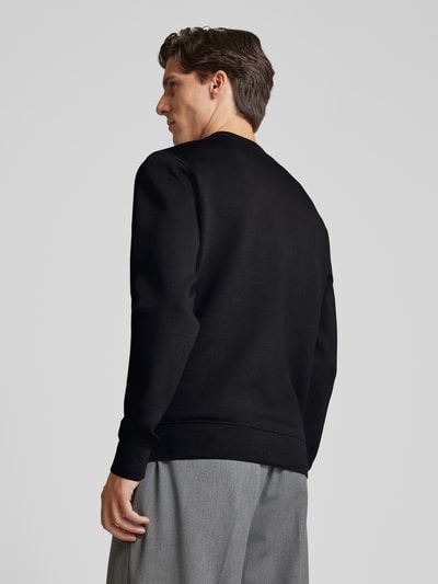 Casual Friday Sweatshirt met ribboorden, model 'Sebastian' Zwart - 5