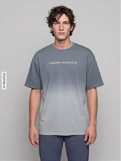 Under Armour Oversized Sport-T-Shirt aus Baumwoll-Mix Modell 'UA M HWT GRADIENT' Marine 4
