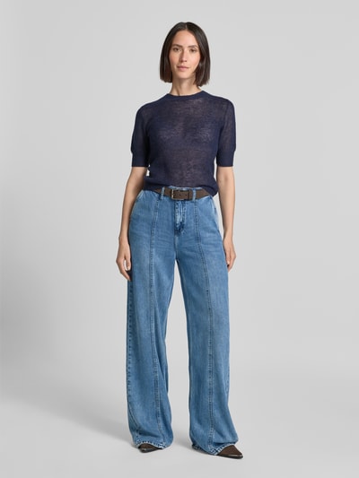 Mustang Wide leg jeans met siernaden, model 'Style Luise' Jeansblauw - 1