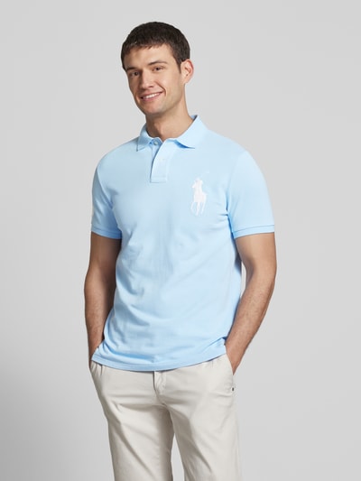 Polo Ralph Lauren Regular Fit Poloshirt mit Label-Stitching Hellblau 4