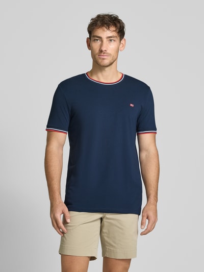 Christian Berg Men T-shirt met ribboorden Donkerblauw - 4