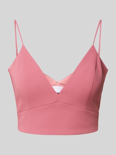Jake*s Cocktail Crop Top mit V-Ausschnitt Altrosa Melange 2