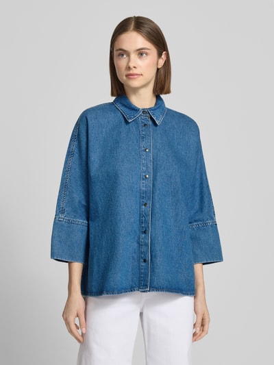 ONLY Loose fit jeansblouse van puur katoen model 'GRACE' Jeansblauw - 4