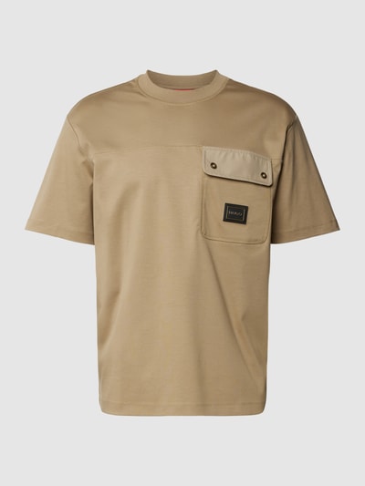 HUGO T-Shirt mit Brusttasche Modell 'Dayans' Camel 2