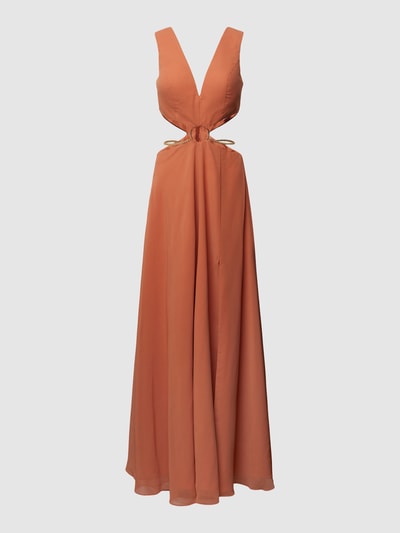 Unique Abendkleid mit Cut Outs Orange 2